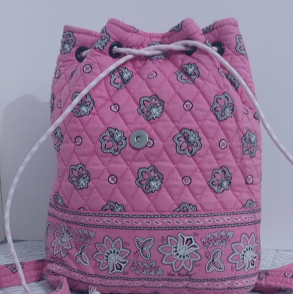 Vera Bradley Pink Floral Quilted Backpack - Picture 6 of 7